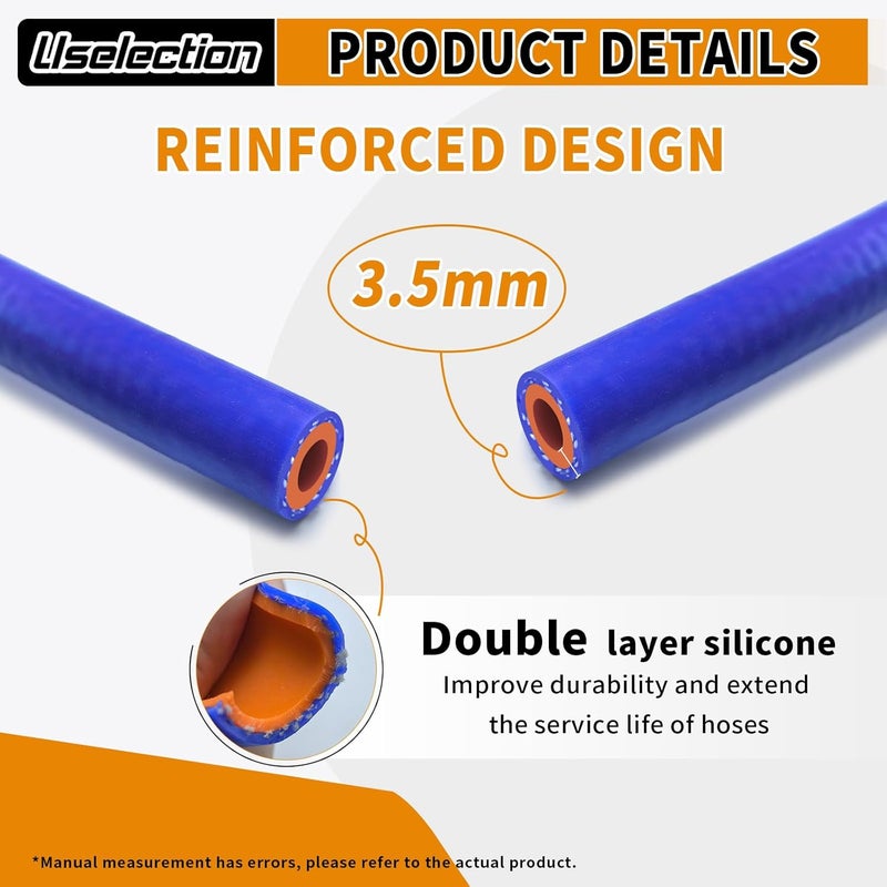 Uselection 1/4"X5FT(ID:6MM) Silicone Heater Hose Blue and Red Coolant Radiator Vacuum Line, Reinforced High Temperature Reinforced 4MM Thick(0.16 In) (1/4" ID-5Ft(ID 6mm)) - Image 4